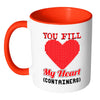 Retro Gamer Mug You Fill My Heart Containers White 11oz Accent Coffee Mugs