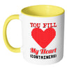 Retro Gamer Mug You Fill My Heart Containers White 11oz Accent Coffee Mugs