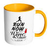 Running Mug Run Now Wine and Dine Later White 11oz Accent Coffee Mugs