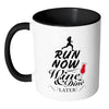 Running Mug Run Now Wine and Dine Later White 11oz Accent Coffee Mugs