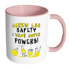 Science Mug Screw Lab Safety I Want Super Powers White 11oz Accent Coffee Mugs