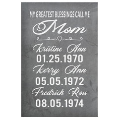 sgHaynes Personalized Mothers Day Gift Canvas Print My Greatest Blessings Call Me Mom