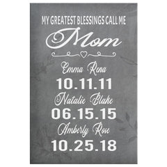 Shannon H Personalized Mothers Day Gift Canvas Print My Greatest Blessings Call Me Mom