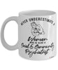 Social Community Psychiatrist Mug Never Underestimate A Woman Who Is Also A Social Community Psychiatrist Coffee Cup White