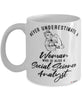 Social Science Analyst Mug Never Underestimate A Woman Who Is Also A Social Science Analyst Coffee Cup White