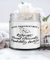 Social Security Disability Lawyer Candle Never Underestimate A Woman Who Is Also A Social Security Disability Lawyer 9oz Vanilla Scented Candles Soy Wax