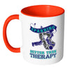 Sparring Cheaper Than Therapy White 11oz Accent Coffee Mugs