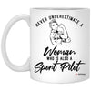 Sport Pilot Mug Never Underestimate A Woman Who Is Also A Sport Pilot Coffee Cup 11oz White XP8434