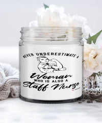 Staff Nurse Candle Never Underestimate A Woman Who Is Also A Staff Nurse 9oz Vanilla Scented Candles Soy Wax