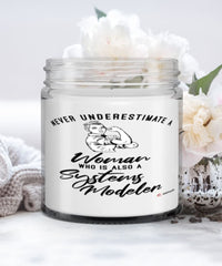 Systems Modeler Candle Never Underestimate A Woman Who Is Also A Systems Modeler 9oz Vanilla Scented Candles Soy Wax