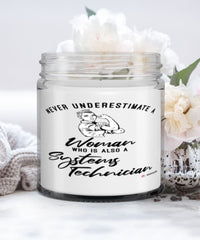 Systems Technician Candle Never Underestimate A Woman Who Is Also A Systems Tech 9oz Vanilla Scented Candles Soy Wax