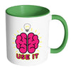 Teacher Mug Brains Use It White 11oz Accent Coffee Mugs