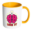 Teacher Mug Brains Use It White 11oz Accent Coffee Mugs