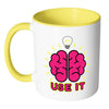 Teacher Mug Brains Use It White 11oz Accent Coffee Mugs