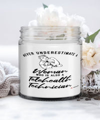 Telehealth Technician Candle Never Underestimate A Woman Who Is Also A Telehealth Tech 9oz Vanilla Scented Candles Soy Wax