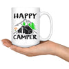 Tent Camping Mug Happy Camper 15oz White Coffee Mugs