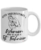 Test Technician Mug Never Underestimate A Woman Who Is Also A Test Tech Coffee Cup White