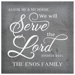 The Enos Family Personalized Family Name Canvas Serve The Lord