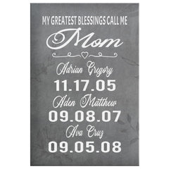 Tony R Personalized Mothers Day Gift Canvas Print My Greatest Blessings Call Me Mom