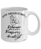 Treasury Analyst Mug Never Underestimate A Woman Who Is Also A Treasury Analyst Coffee Cup White