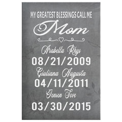 Troy J Personalized Mothers Day Gift Canvas Print My Greatest Blessings Call Me Mom