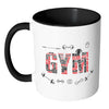 Typographic Gym Mug GYM White 11oz Accent Coffee Mugs