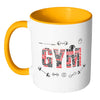 Typographic Gym Mug GYM White 11oz Accent Coffee Mugs