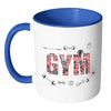 Typographic Gym Mug GYM White 11oz Accent Coffee Mugs