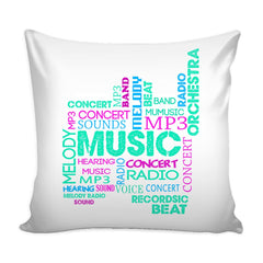 Typographic Music Graphic Pillow Cover