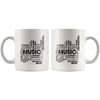Typographic Music Mug Musical Word Cloud 11oz White Coffee Mugs