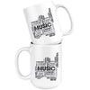 Typographic Music Mug Musical Word Cloud 15oz White Coffee Mugs