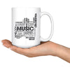 Typographic Music Mug Musical Word Cloud 15oz White Coffee Mugs