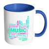Typographic Music Mug Musical Word Cloud White 11oz Accent Coffee Mugs