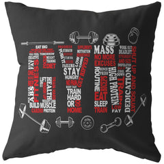Typographic Weightlifting Pillows Gym