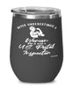 U.S. Postal Inspector Wine Glass Never Underestimate A Woman Who Is Also A U.S. Postal Inspector 12oz Stainless Steel Black