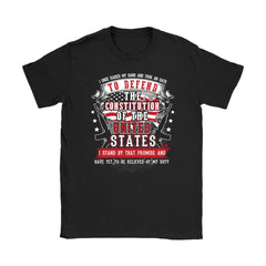 US Military Veteran Oath To Defend The Constitution Gildan Womens T-Shirt