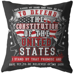 US Military Veteran Pillows Oath To Defend The Constitution Of The United States