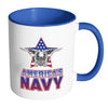 USA Military Patriot Mug Americas Navy White 11oz Accent Coffee Mugs