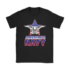 USA Military Patriot Shirt Americas Navy Gildan Womens T-Shirt
