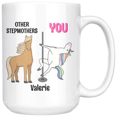 Valerie H Personalized Funny Step Mom Mug Unicorn