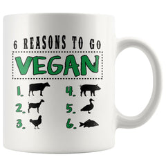 Vegan Mug 6 Reasons To Go Vegan 11oz White Coffee Mugs