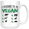 Vegan Mug 6 Reasons To Go Vegan 15oz White Coffee Mugs