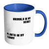 Vegan Mug Animals In My Heart Plants In My Tummy White 11oz Accent Coffee Mugs