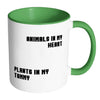 Vegan Mug Animals In My Heart Plants In My Tummy White 11oz Accent Coffee Mugs