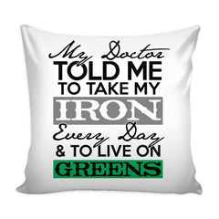Vegan Vegetarian Graphic Pillow Cover Live On Greens