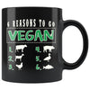 Veganism Mug 6 Reasons To Go Vegan 11oz Black Coffee Mugs