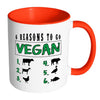 Veganism Mug 6 Reasons To Go Vegan White 11oz Accent Coffee Mugs