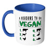 Veganism Mug 6 Reasons To Go Vegan White 11oz Accent Coffee Mugs