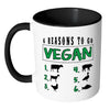 Veganism Mug 6 Reasons To Go Vegan White 11oz Accent Coffee Mugs