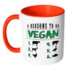 Veganism Mug 6 Reasons To Go Vegan White 11oz Accent Coffee Mugs